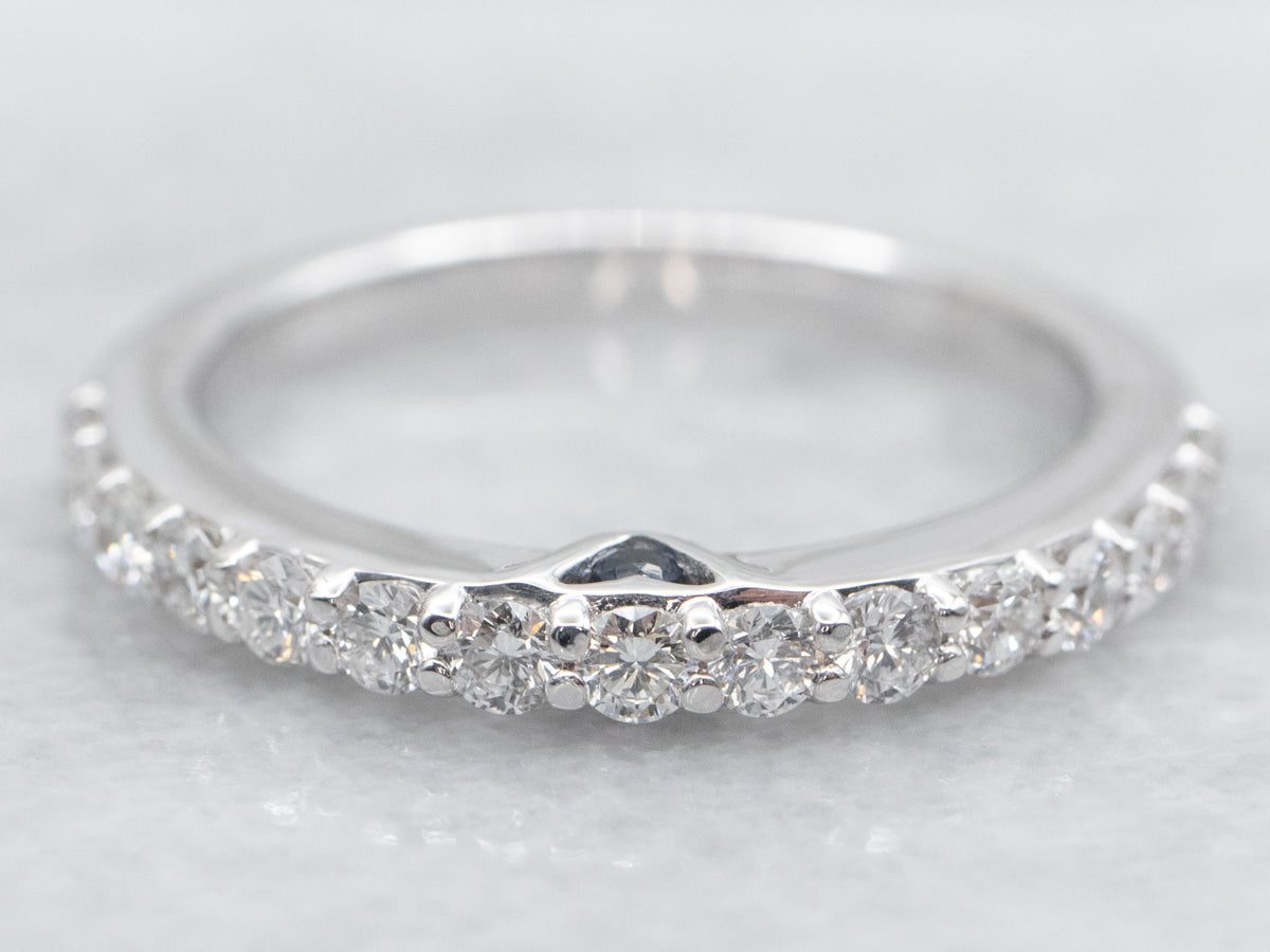 White Gold Diamond Vera Wang Wedding Band with Sapphire Accents