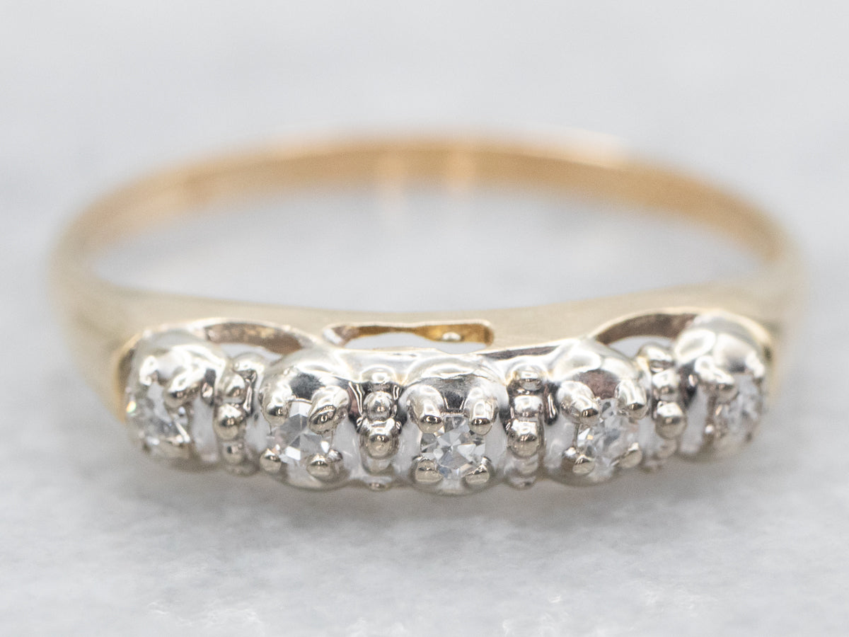 Two Tone Diamond Wedding Band