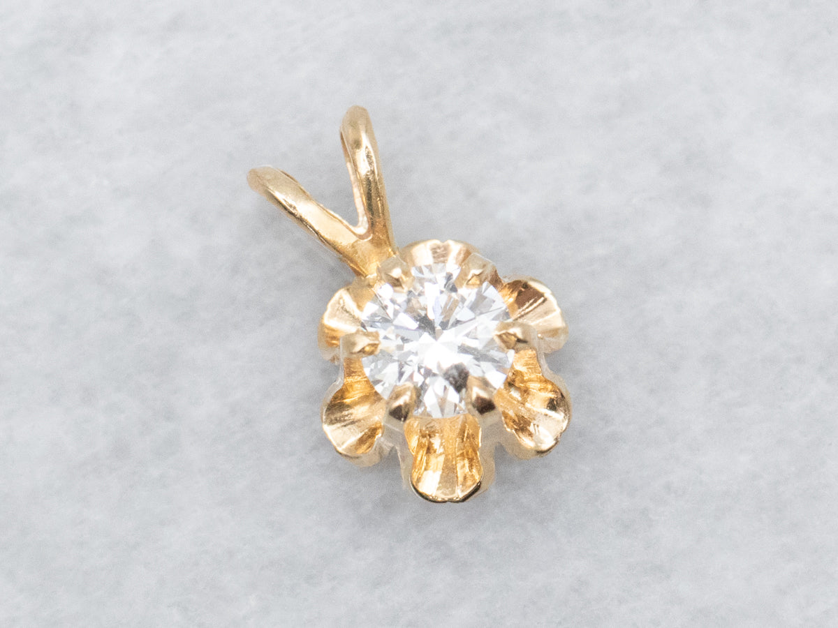 Buttercup Set Diamond Solitaire Pendant