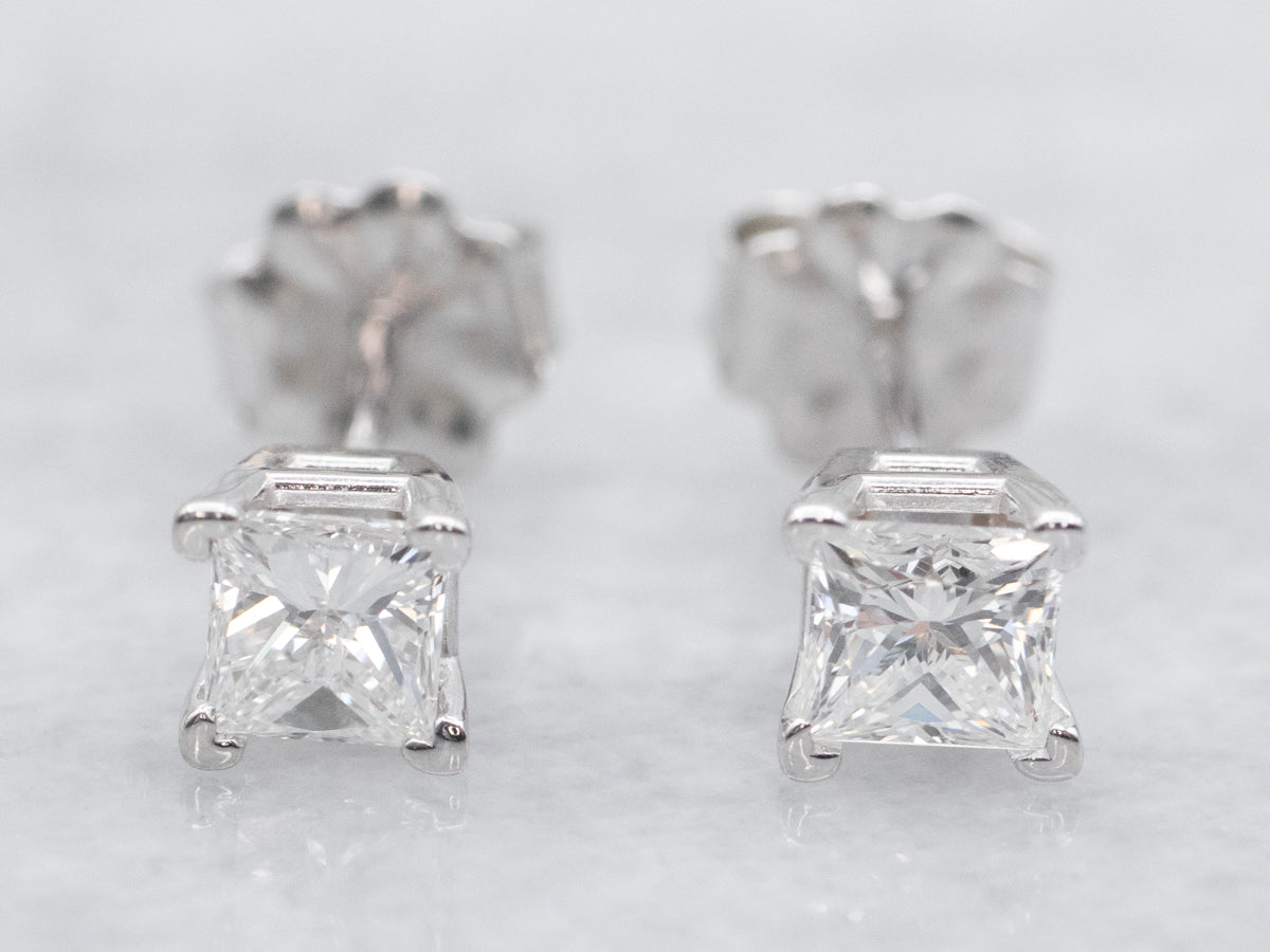 Princess Cut Diamond Stud Earrings