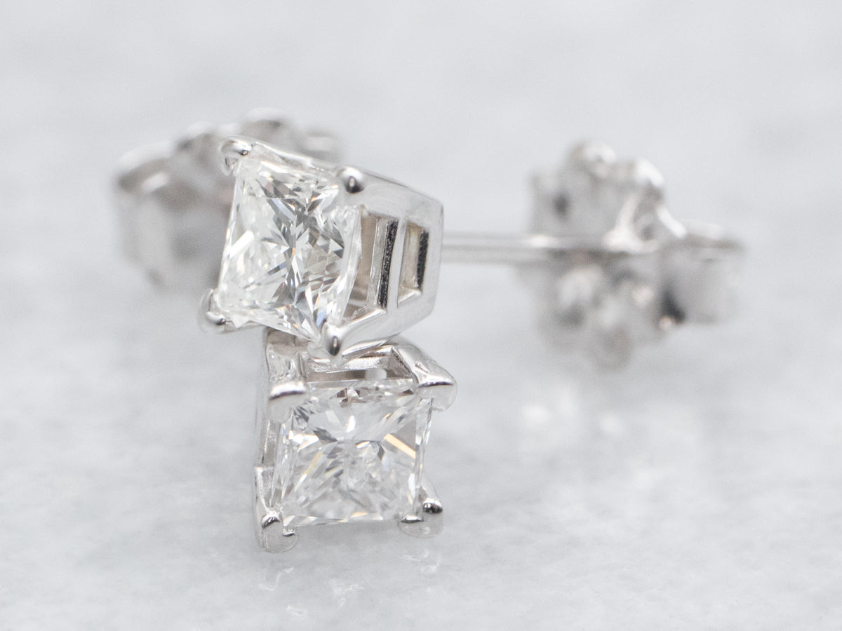 Princess Cut Diamond Stud Earrings