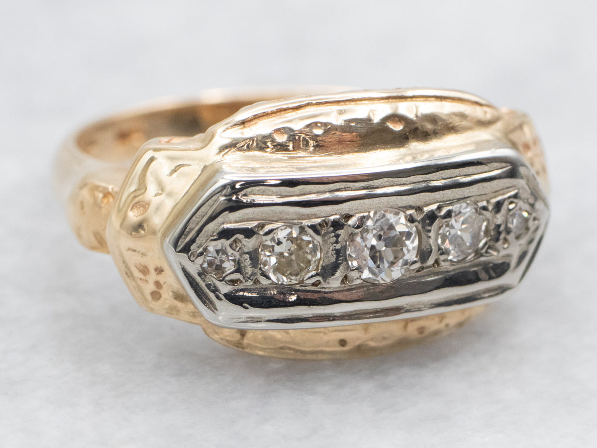 Retro Era Five Stone Diamond Ring