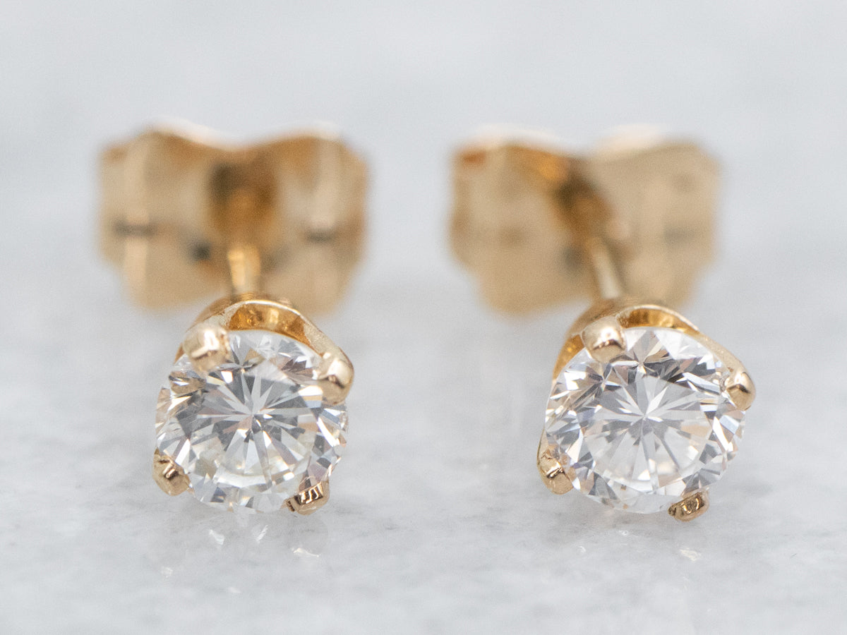 Gold Diamond Stud Earrings