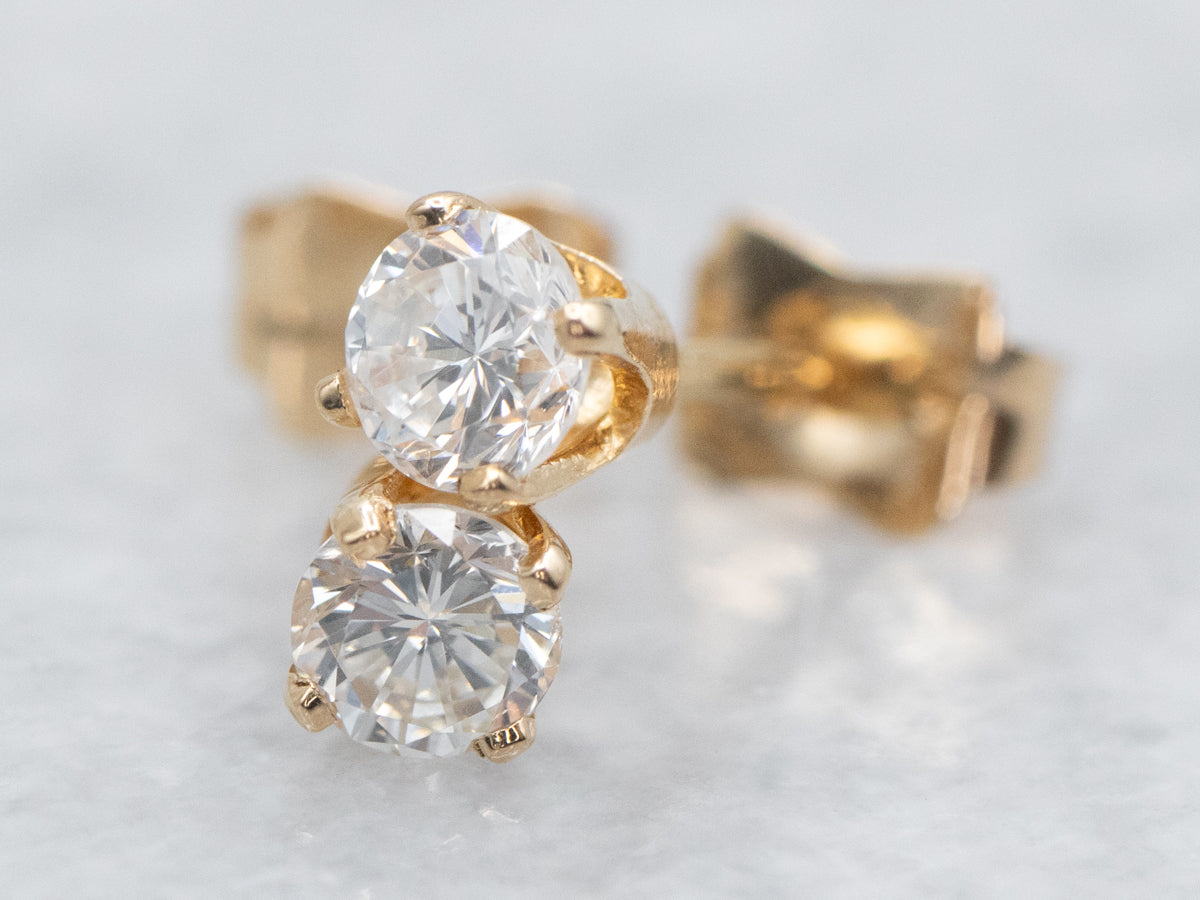 Gold Diamond Stud Earrings