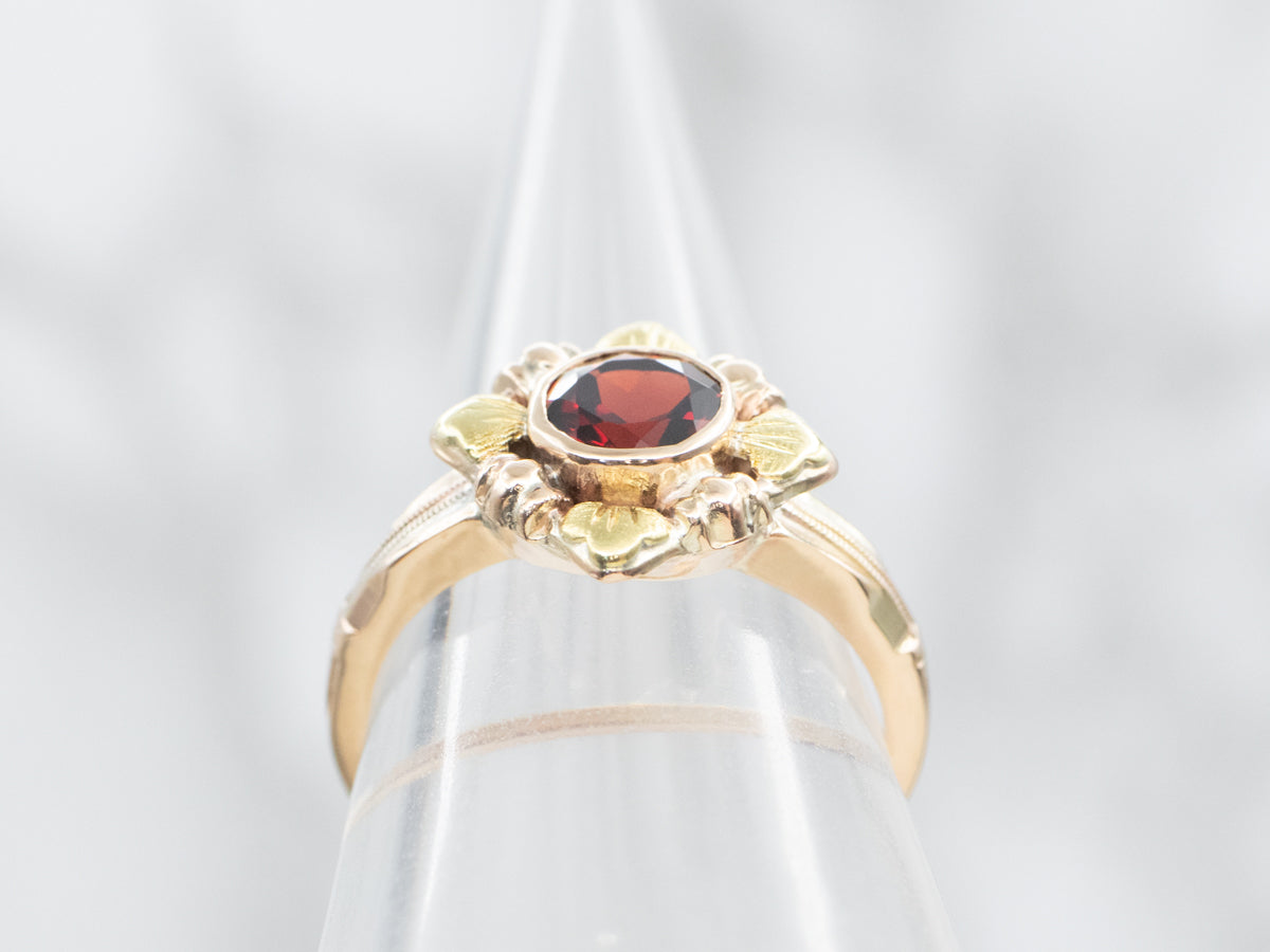 Antique Garnet Solitaire Ring