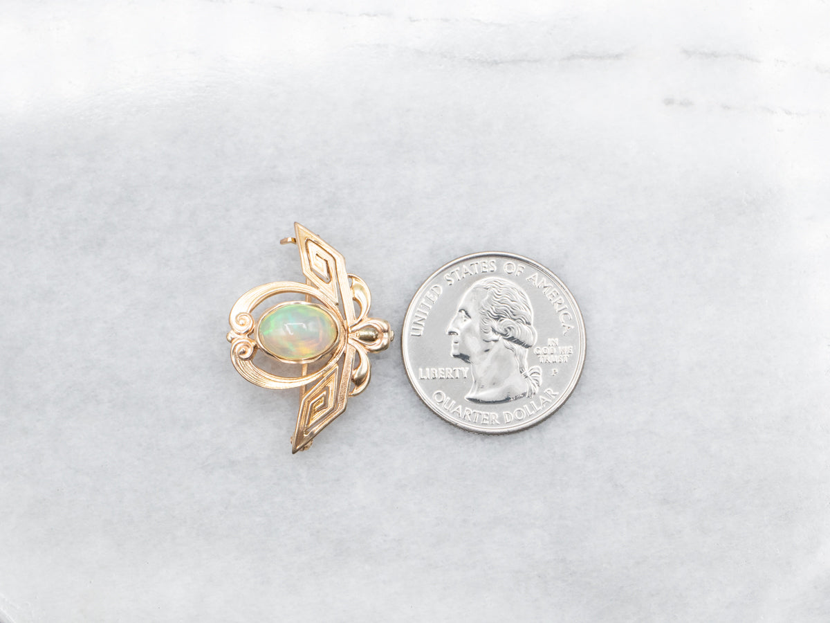 Art Deco Opal Watch Pin