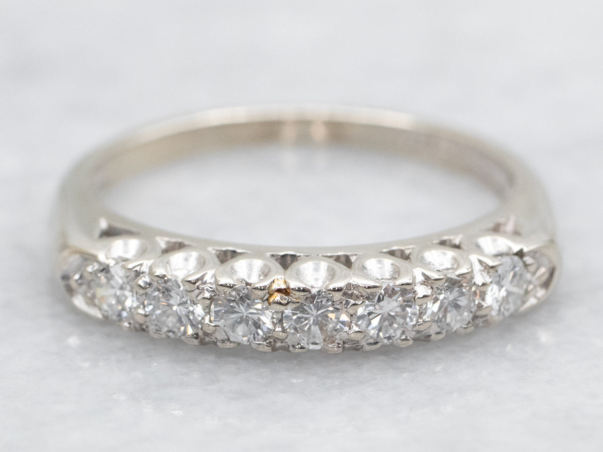 White Gold Seven Diamond Wedding Band