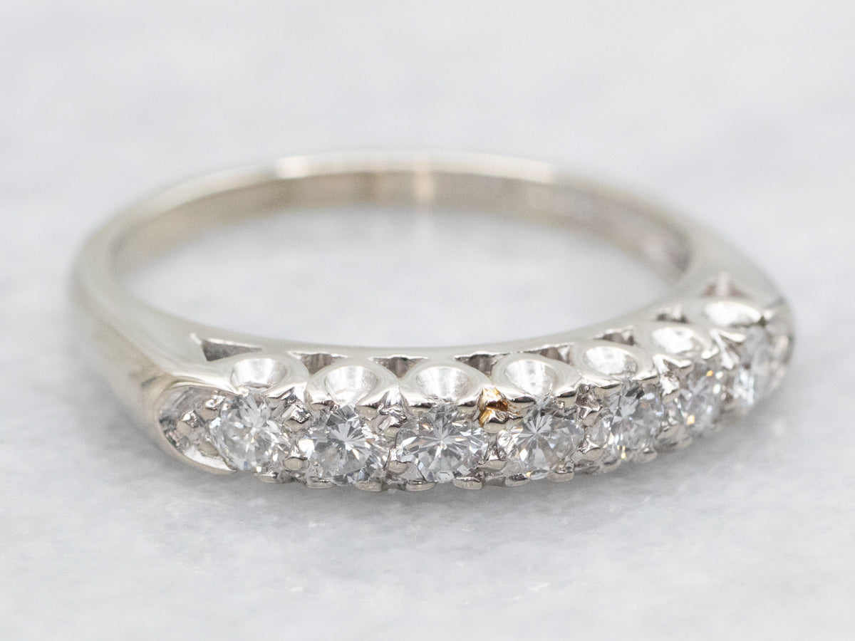 White Gold Seven Diamond Wedding Band