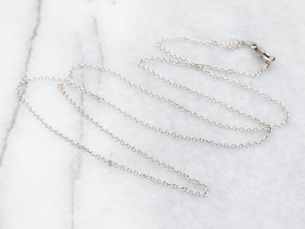 18-Karat White Gold Cable Chain