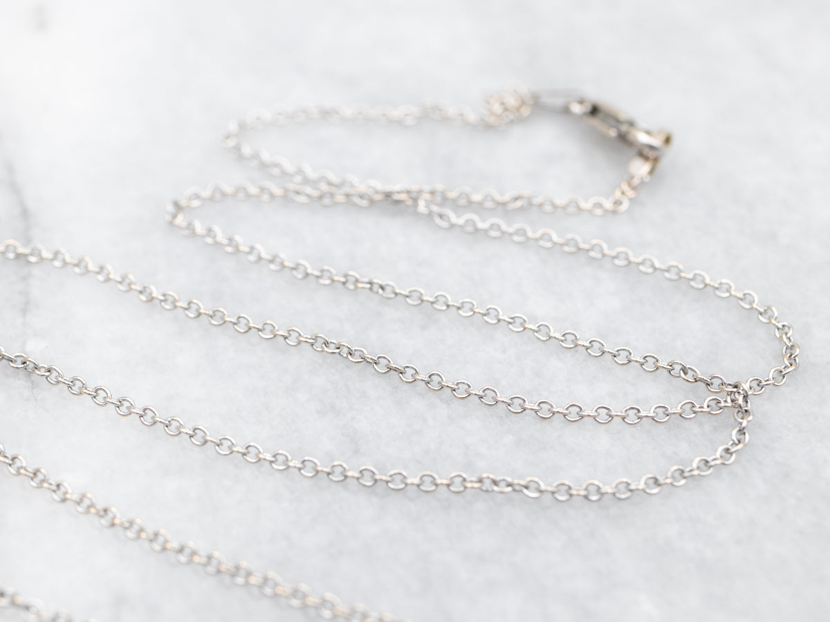 18-Karat White Gold Cable Chain