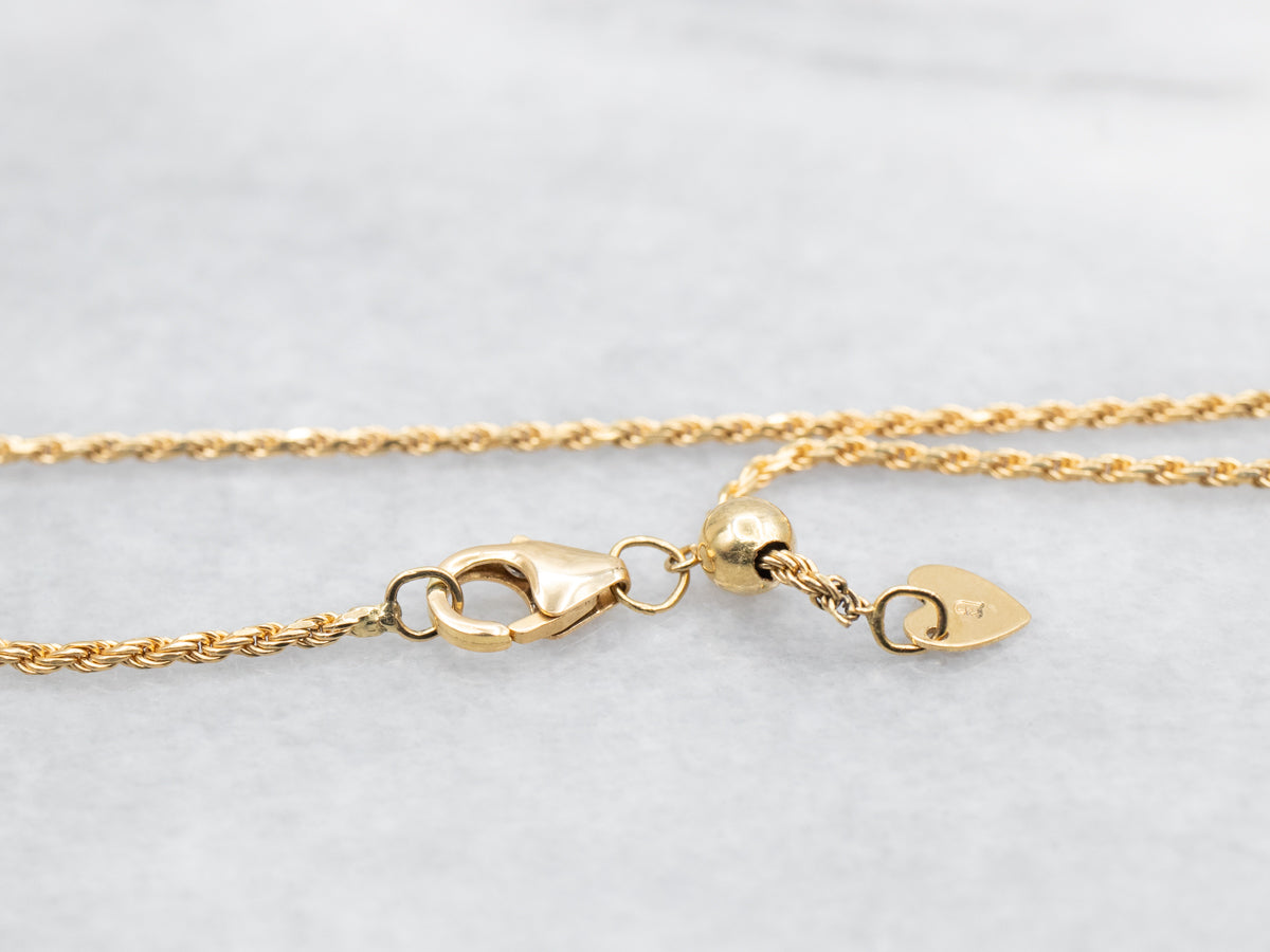 Adjustable Gold Rope Twist Chain