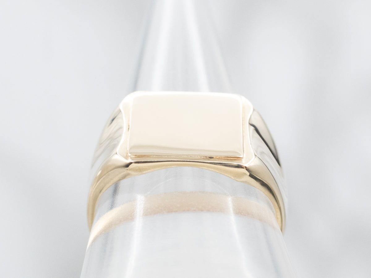 Gold Square-Topped Signet Ring