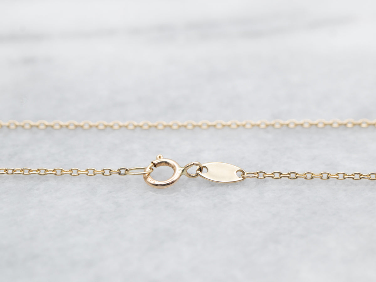 Simple Yellow Gold Cross Chain Necklace