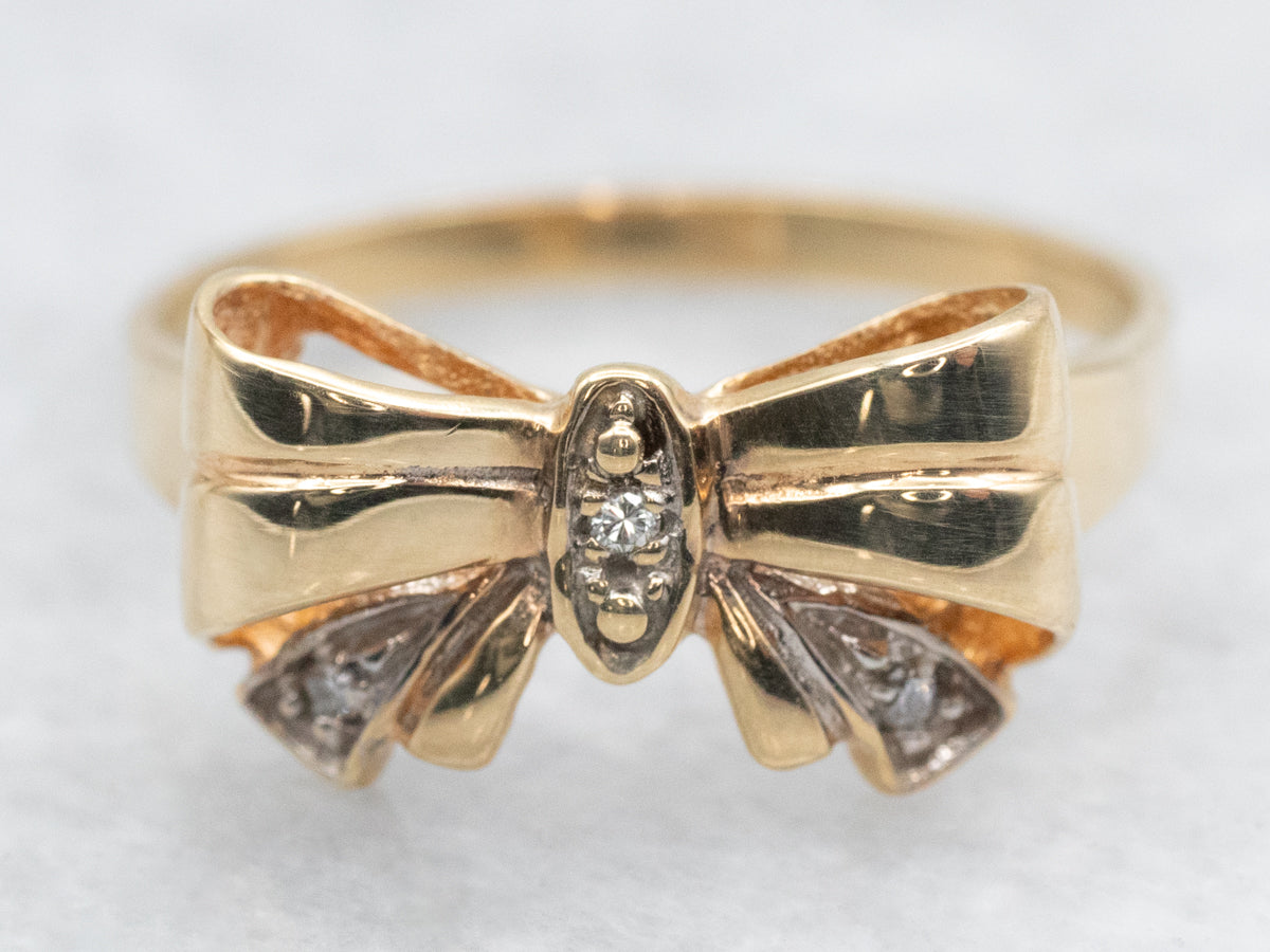 Vintage Diamond Bow Ring