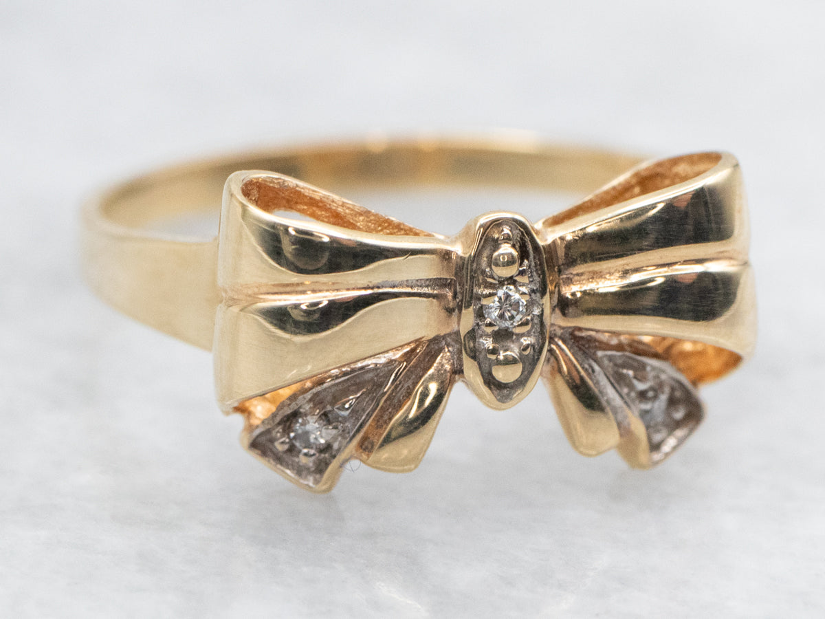 Vintage Diamond Bow Ring