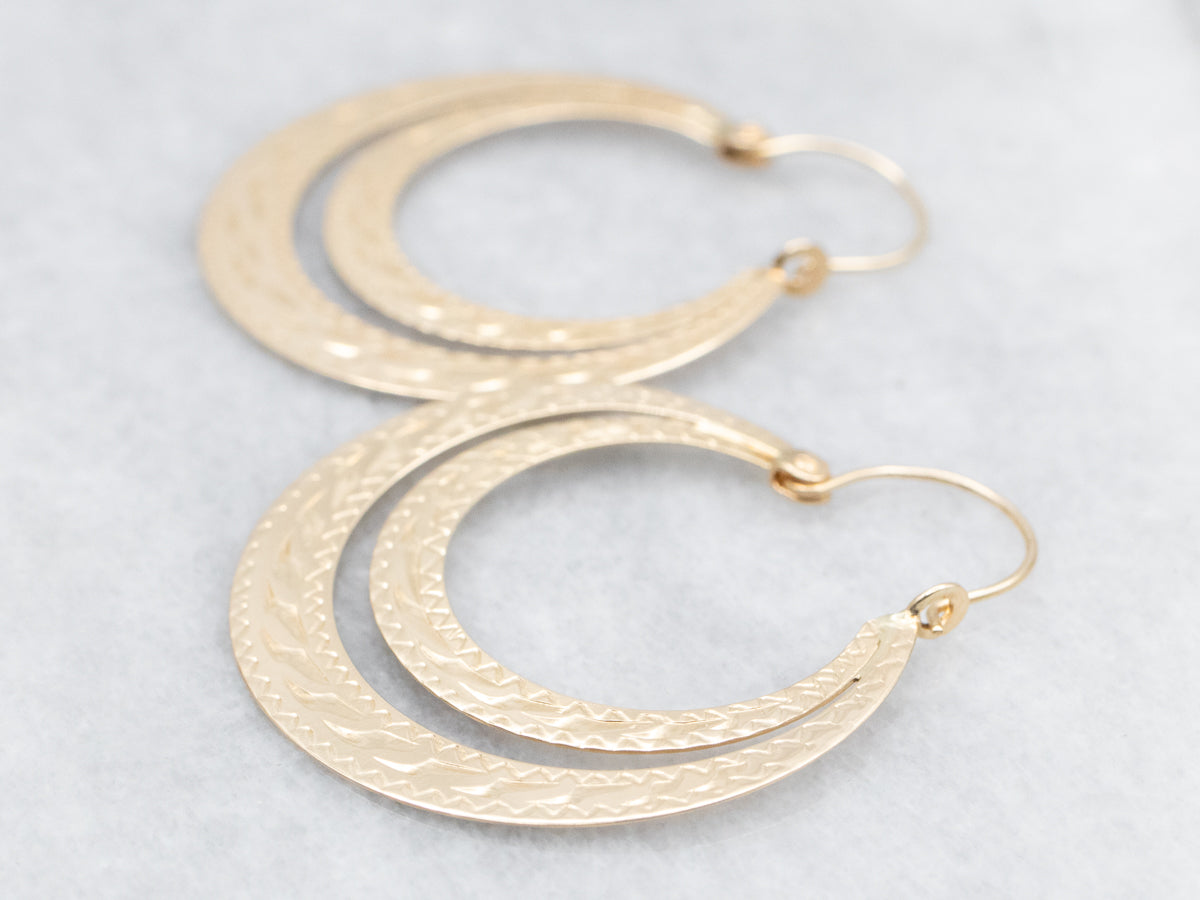 Flat Etched Hoop Earrings