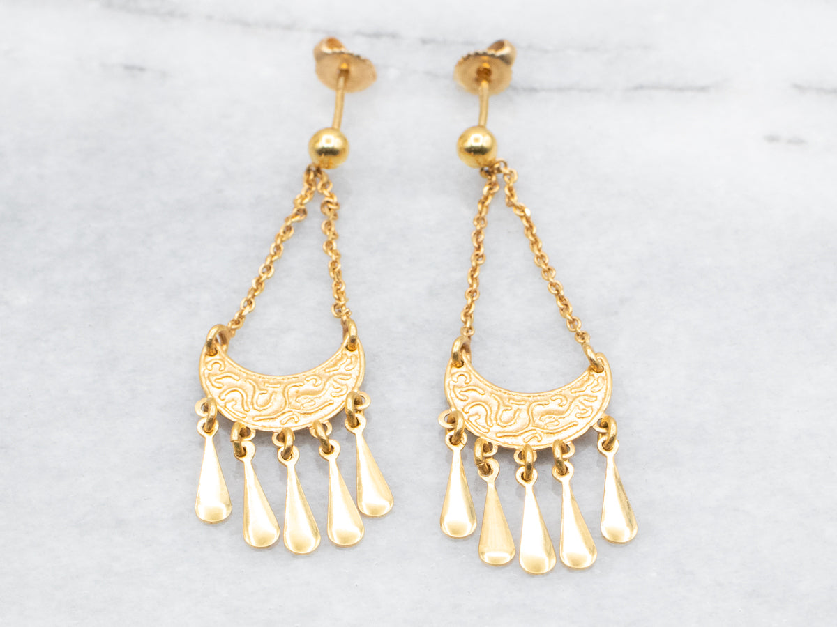 Crescent Dangle Drop Earrings