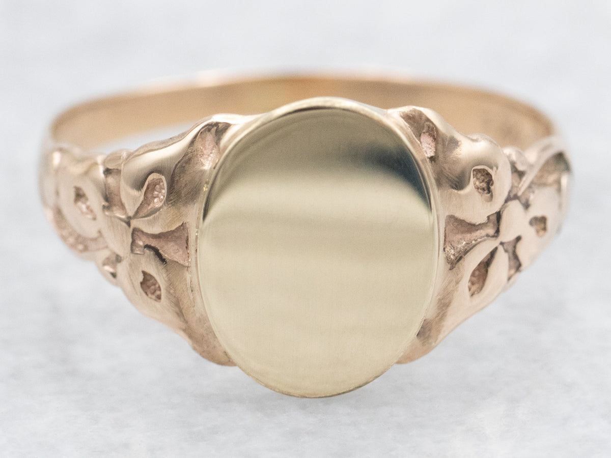 Victorian Rose Gold Signet Ring