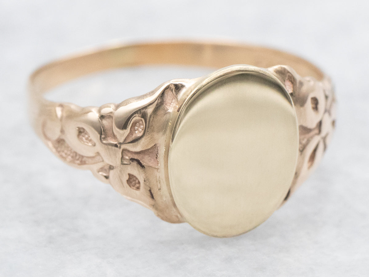 Victorian Rose Gold Signet Ring