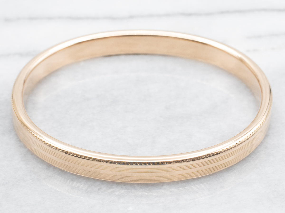 Lined Gold Bangle Bracelet