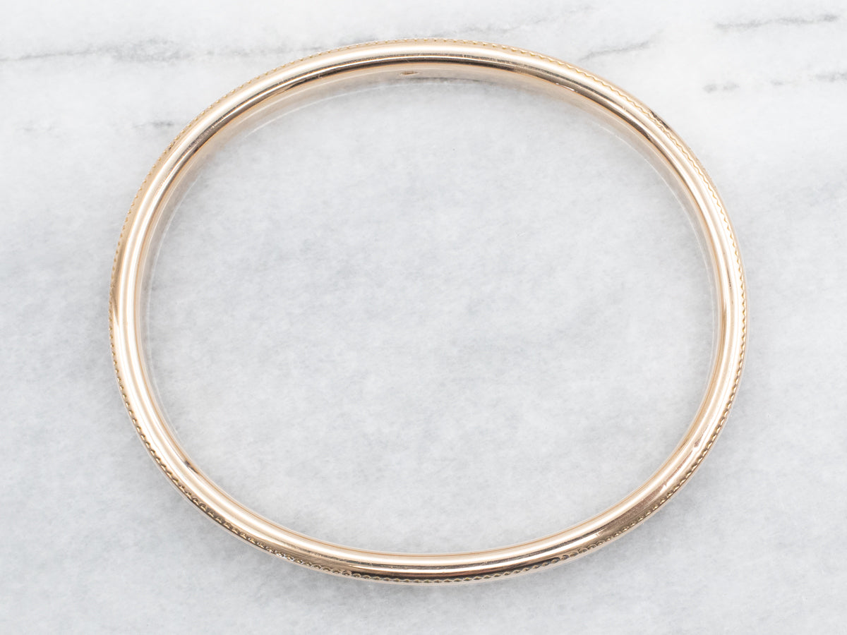 Lined Gold Bangle Bracelet