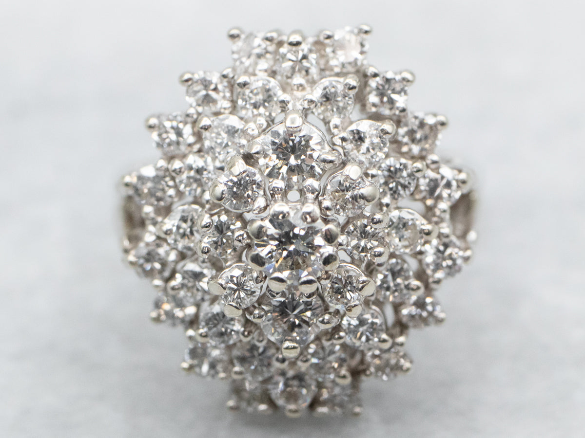 Vintage Diamond Cluster Cocktail Ring