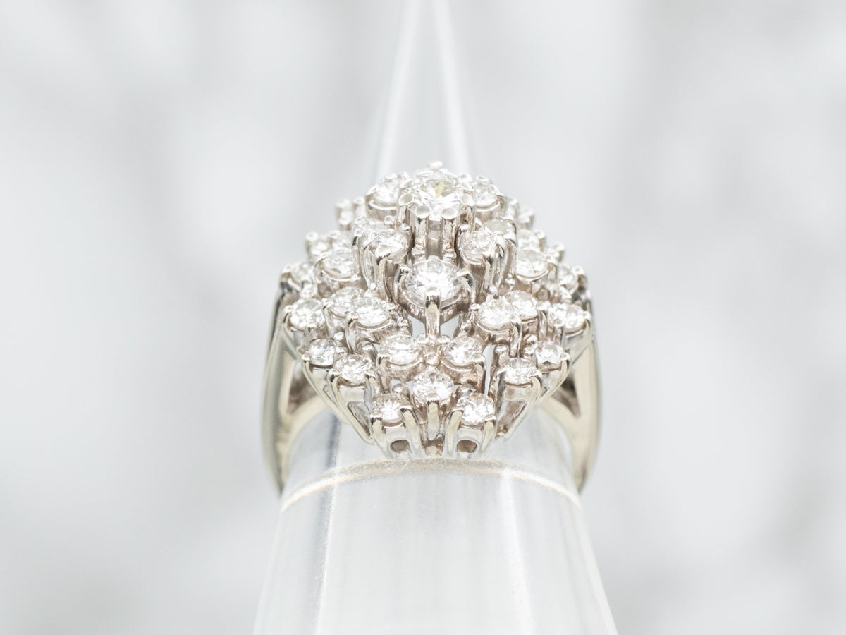 Vintage Diamond Cluster Cocktail Ring