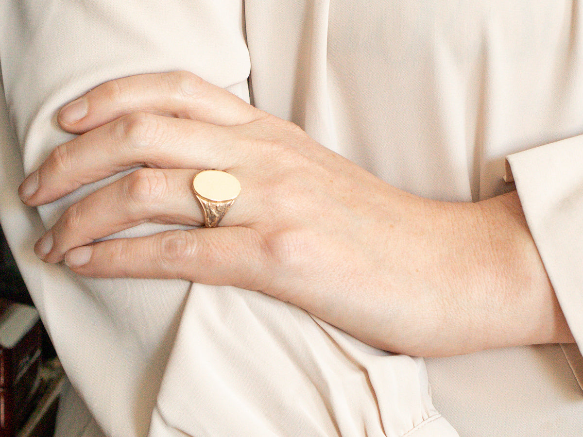 Antique Gold Lion Signet Ring