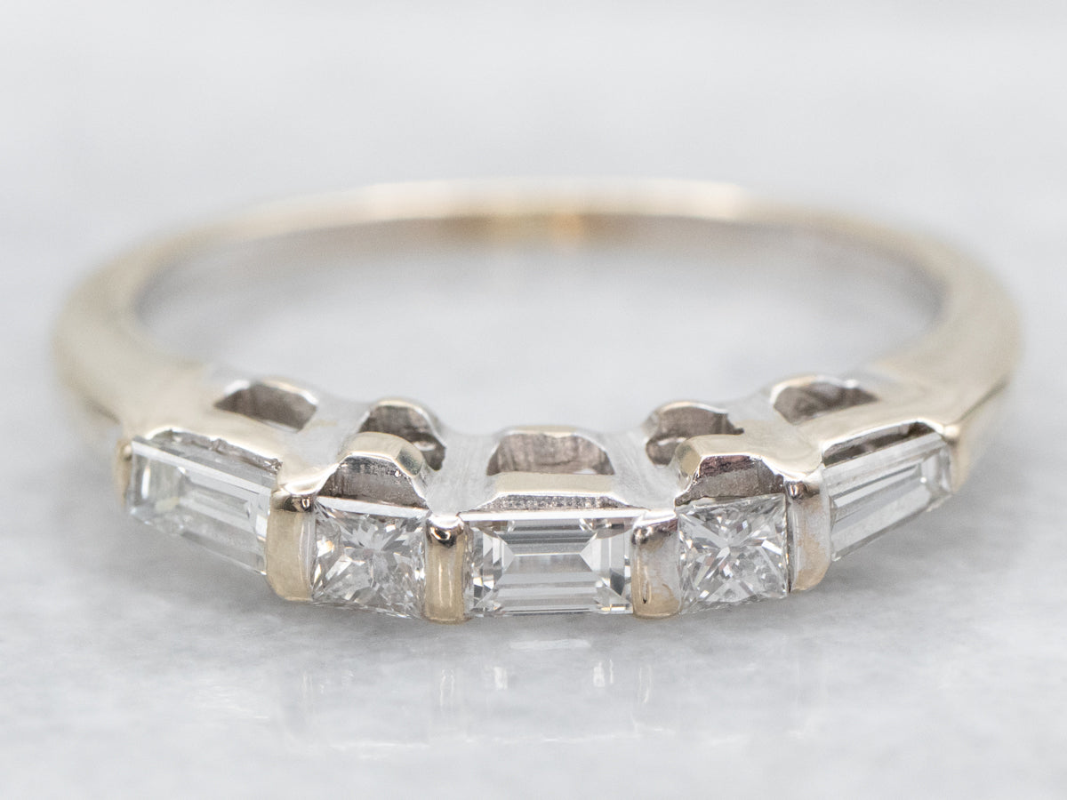 Baguette and Princess Cut Diamond Guard Band