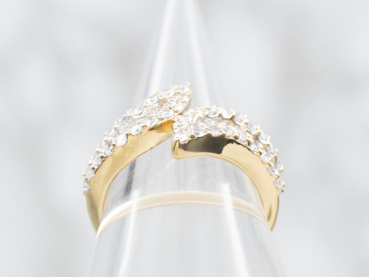 Baguette and Brilliant Diamond Bypass Ring