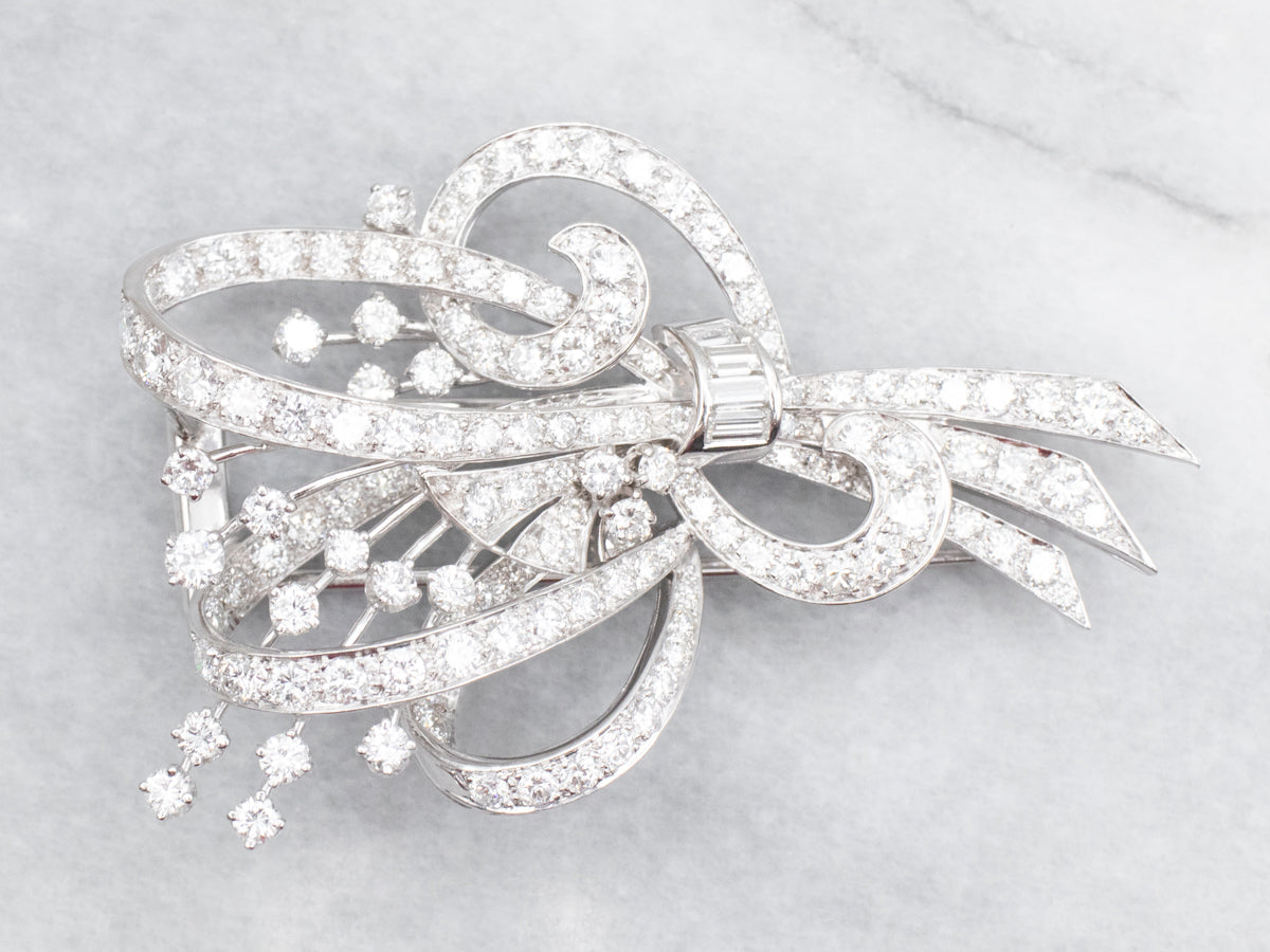 Swirling Diamond Brooch