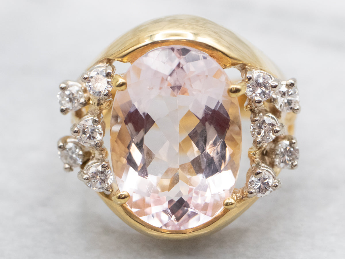 Morganite and Diamond Cocktail Ring