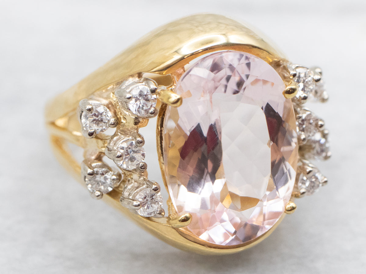 Morganite and Diamond Cocktail Ring