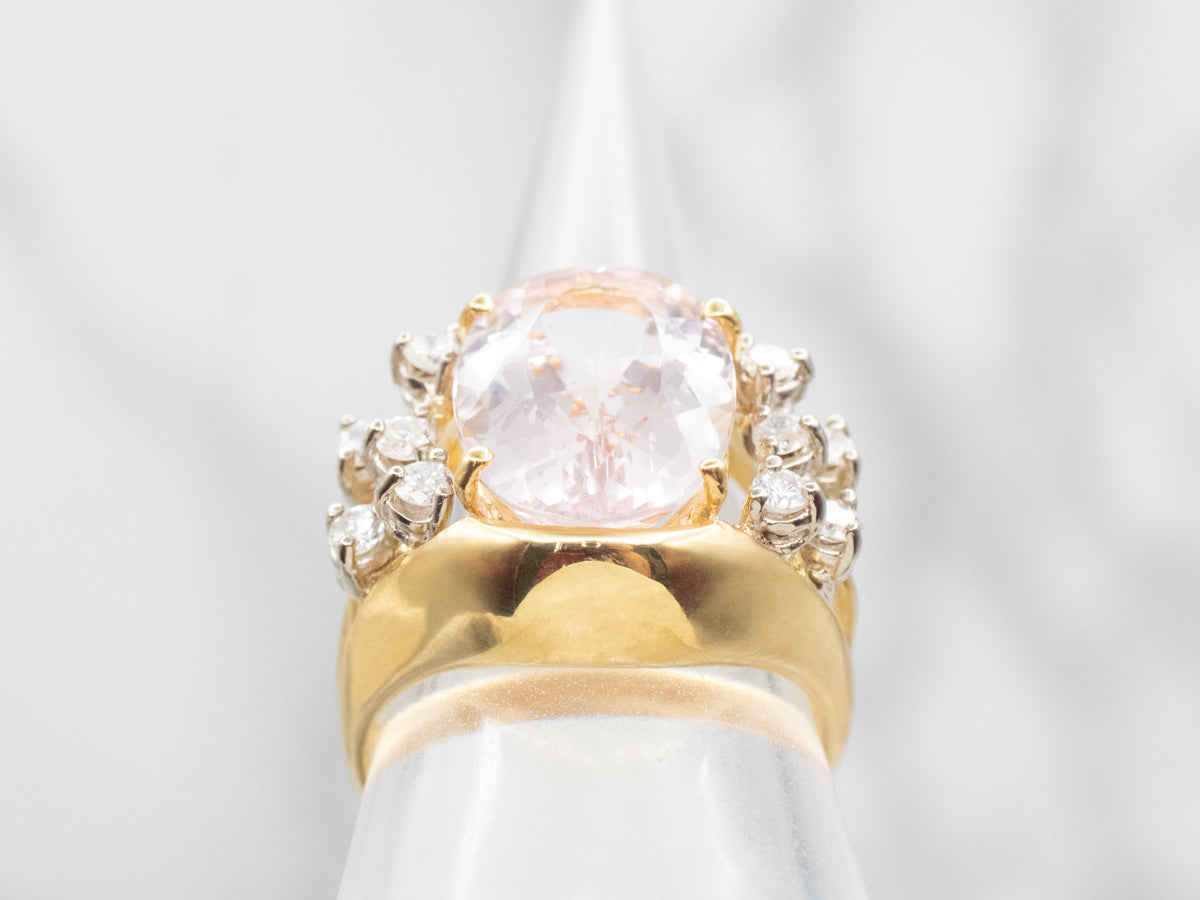 Morganite and Diamond Cocktail Ring