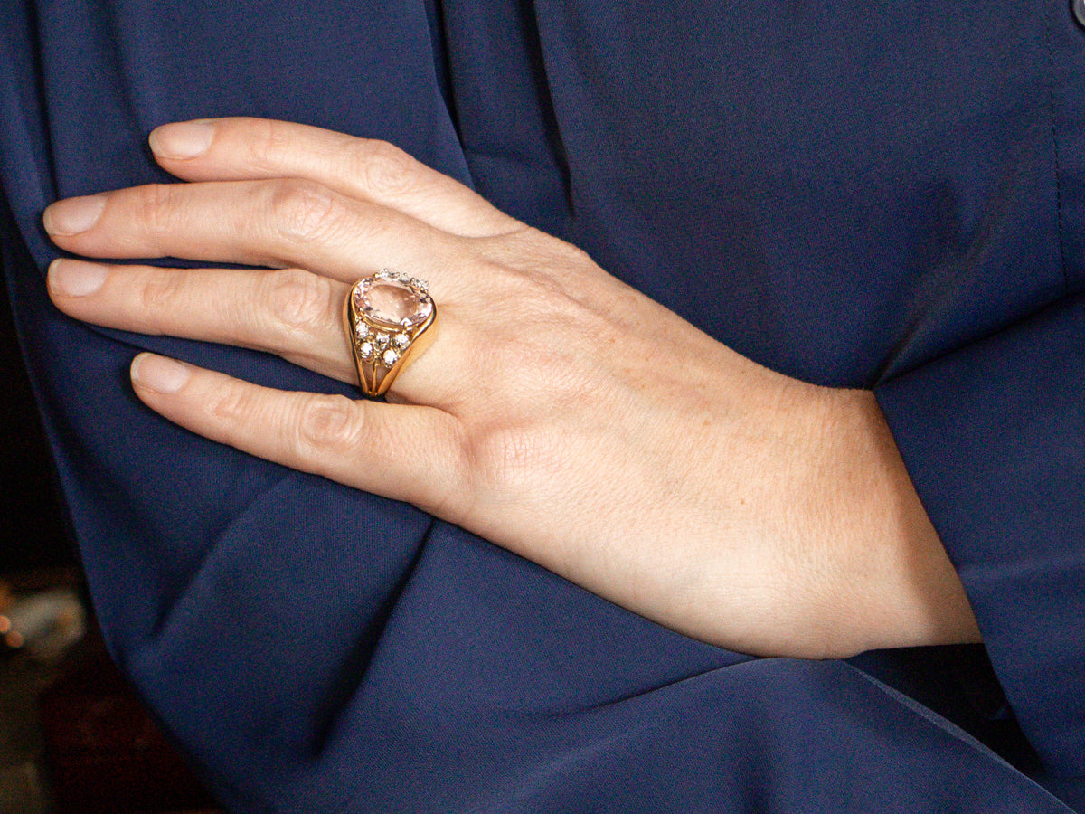 Morganite and Diamond Cocktail Ring