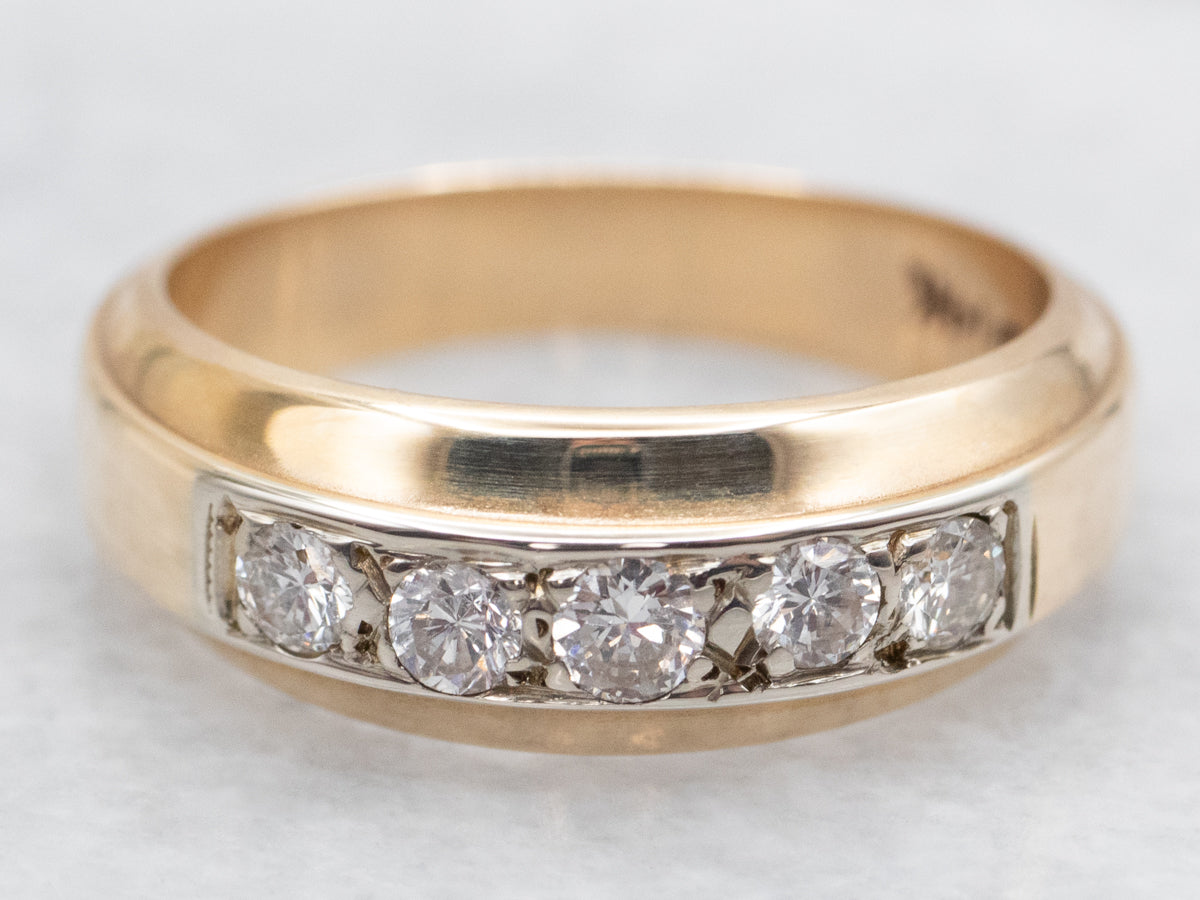 Gold Diamond Wedding Band