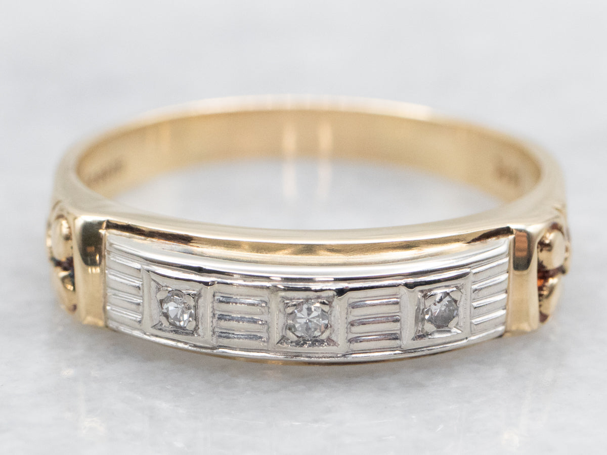 Retro Era Men's Three Stone Diamond Band