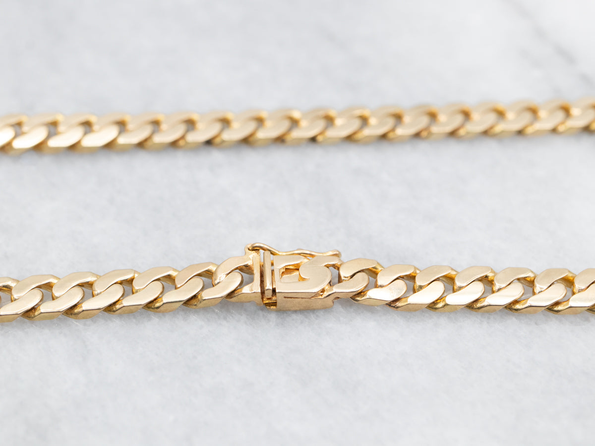 Heavy 18-Karat Gold Curb Chain with Box Clasp