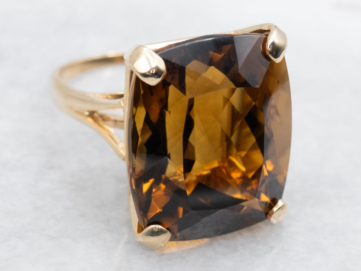 Bold Honey Quartz Cocktail Ring