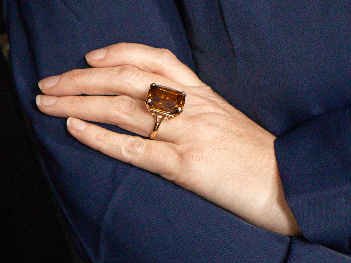 Bold Honey Quartz Cocktail Ring