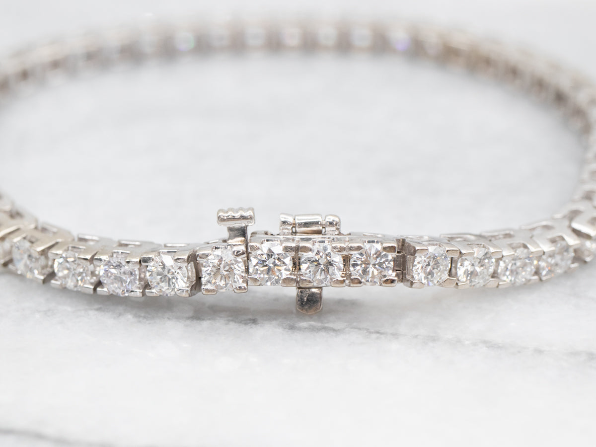 Modern White Gold Diamond Tennis Bracelet