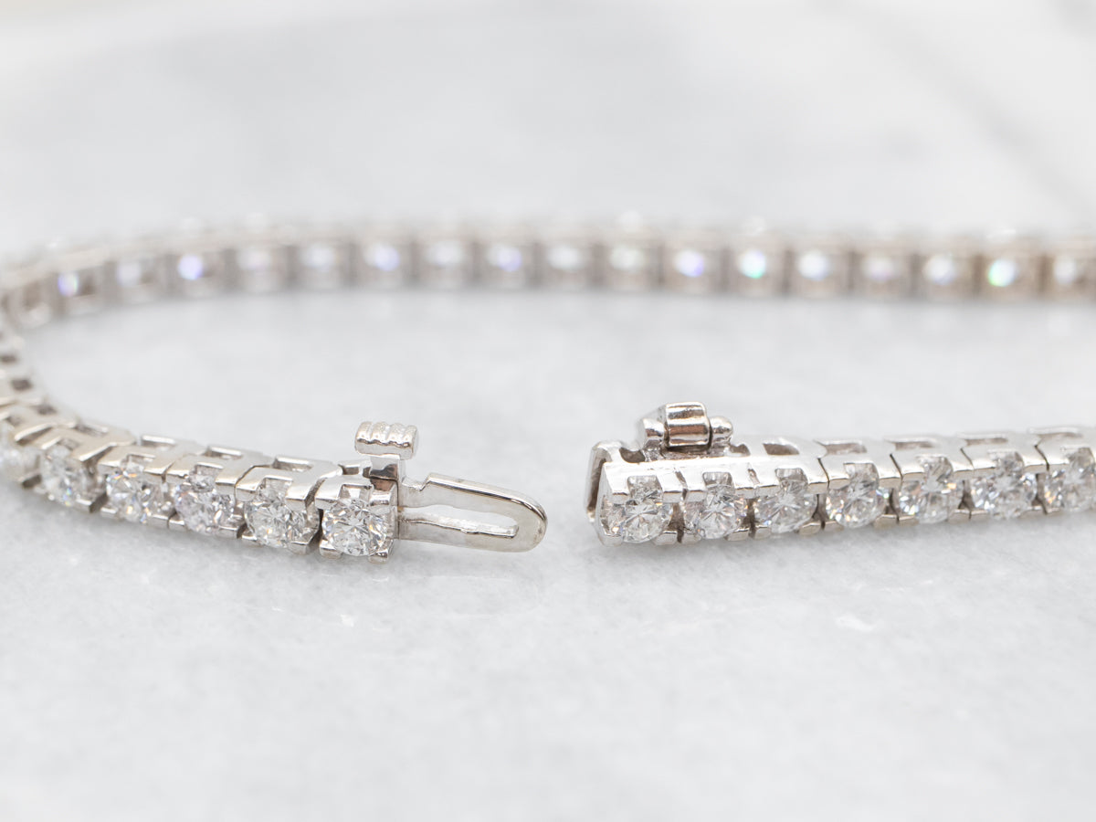 Modern White Gold Diamond Tennis Bracelet