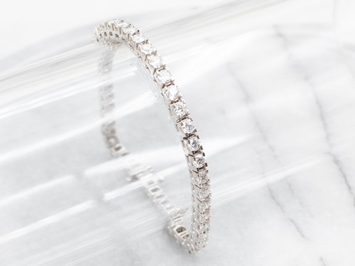 Modern White Gold Diamond Tennis Bracelet