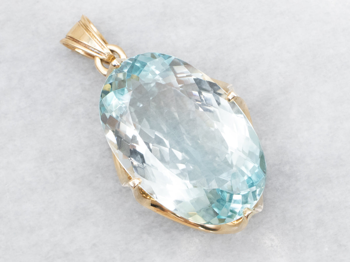 Oversized Blue Topaz Cocktail Pendant