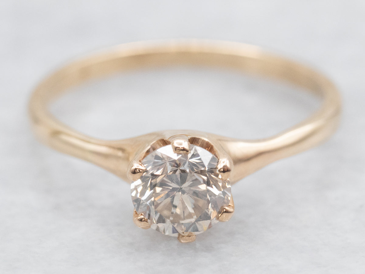 Antique Rose Gold Diamond Engagement Ring