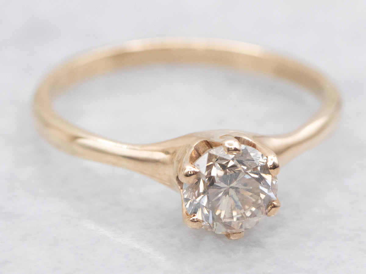 Antique Rose Gold Diamond Engagement Ring