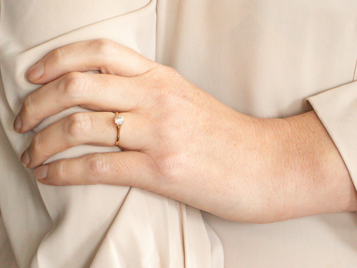 Antique Rose Gold Diamond Engagement Ring