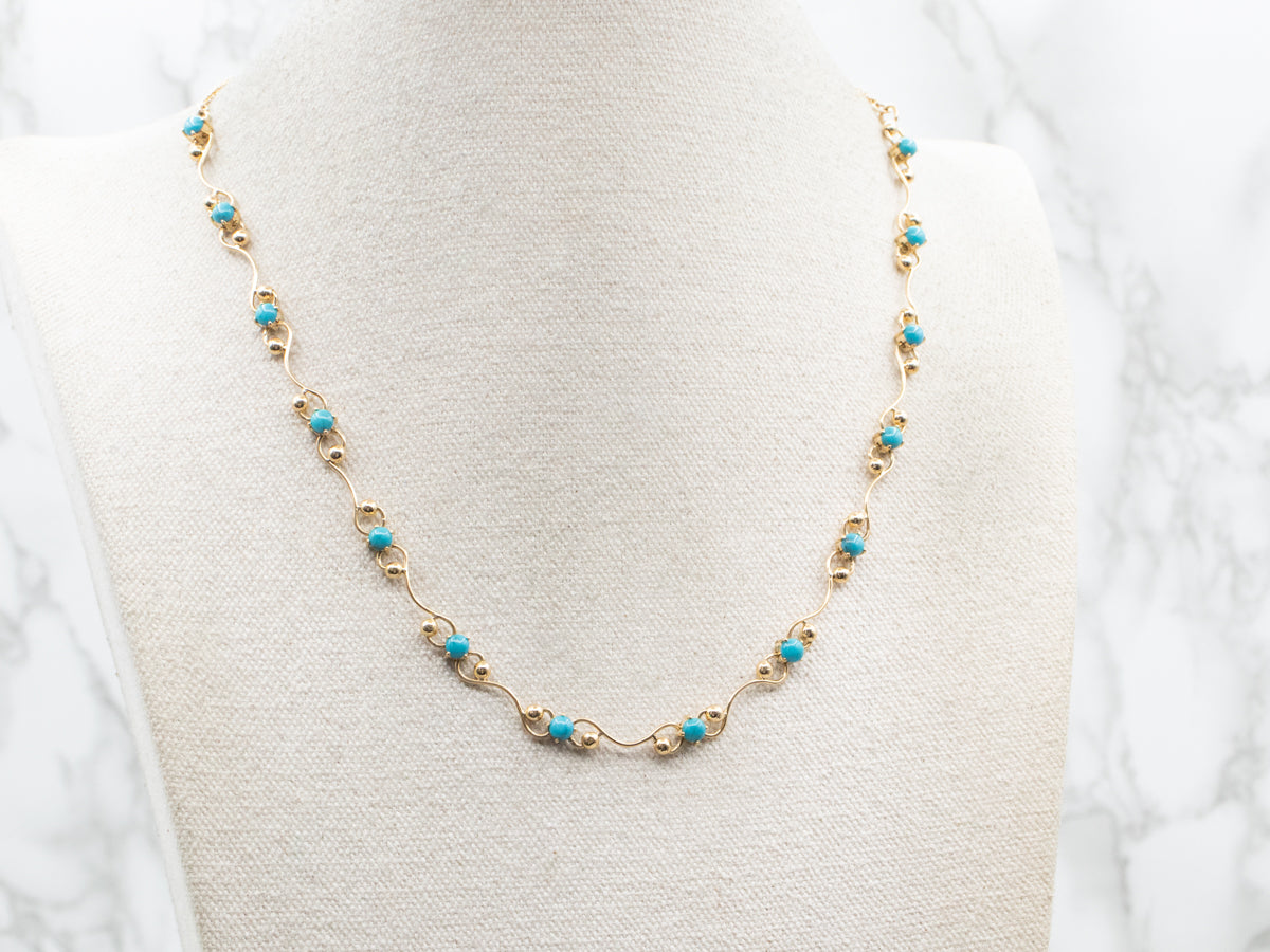 Swirl Link Turquoise Necklace