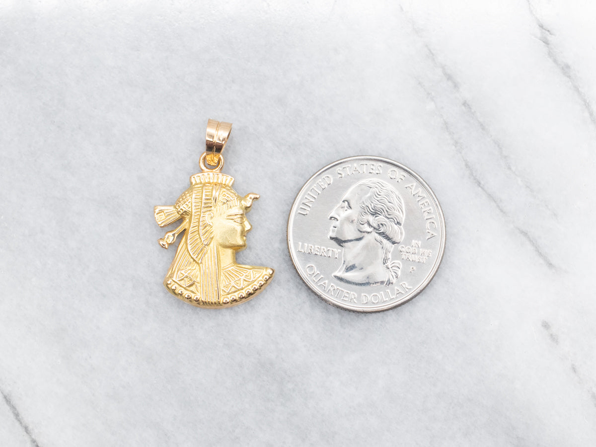 Gold Egyptian Bust Pendant