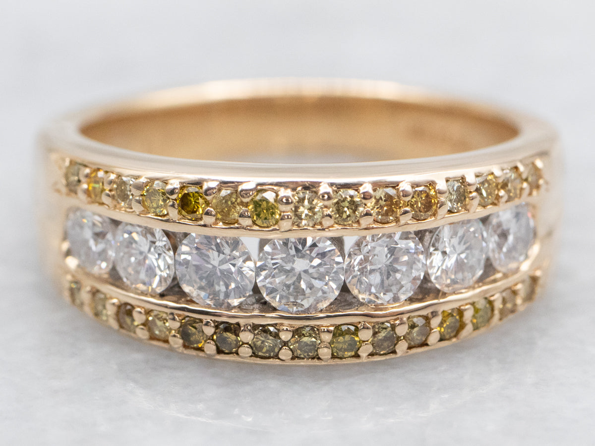 Gold Brilliant and Yellow Diamond Band